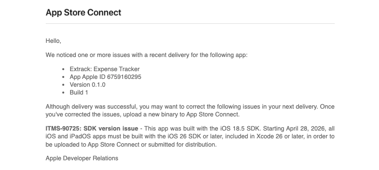 ITMS-90725 version issue