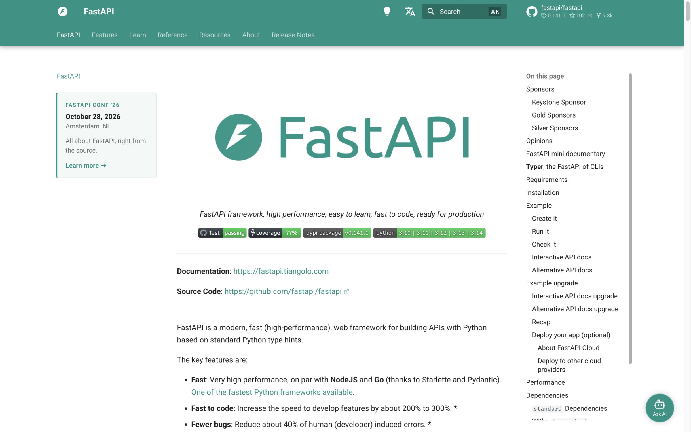 FastAPI documentation