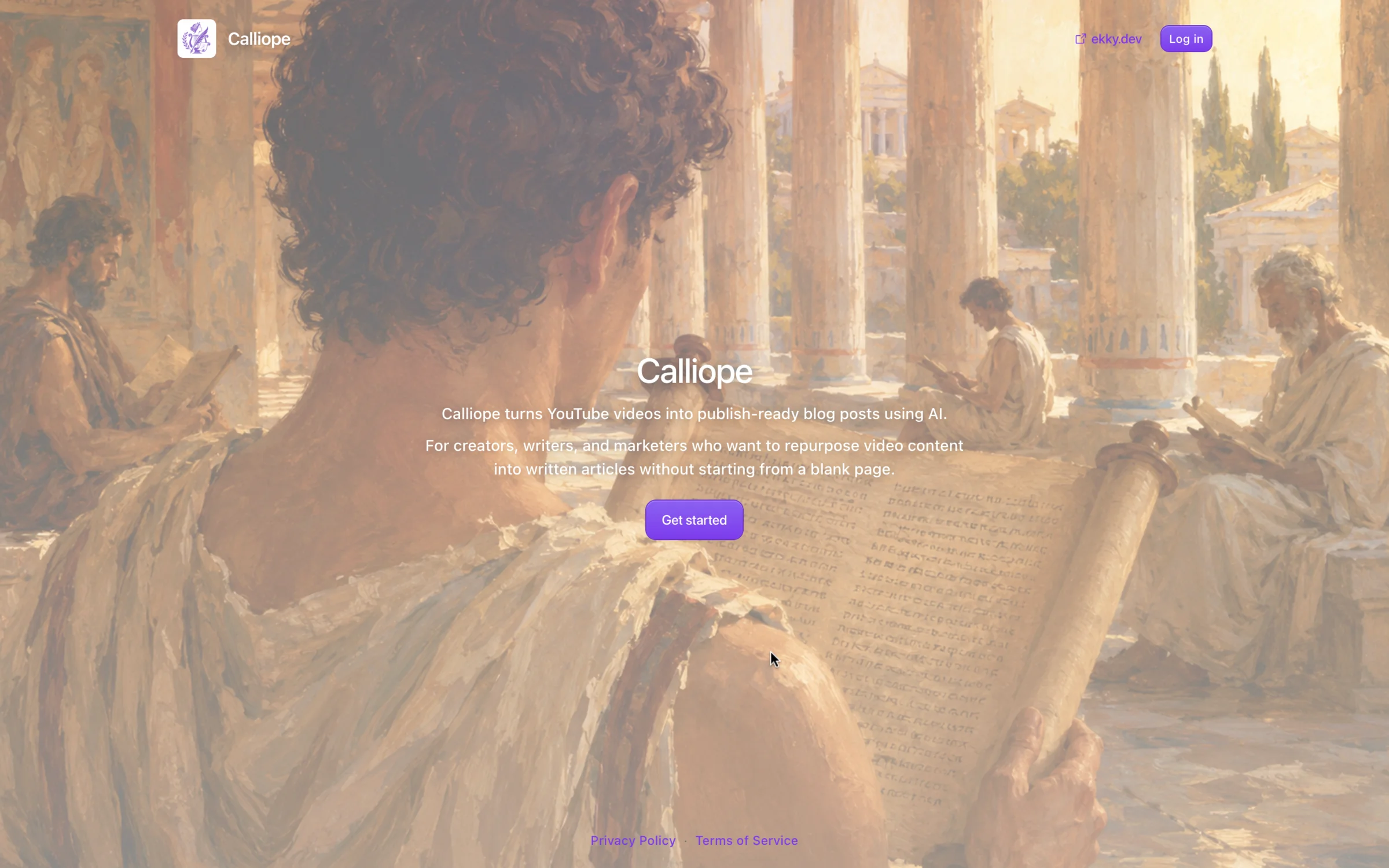 Calliope Landing Page