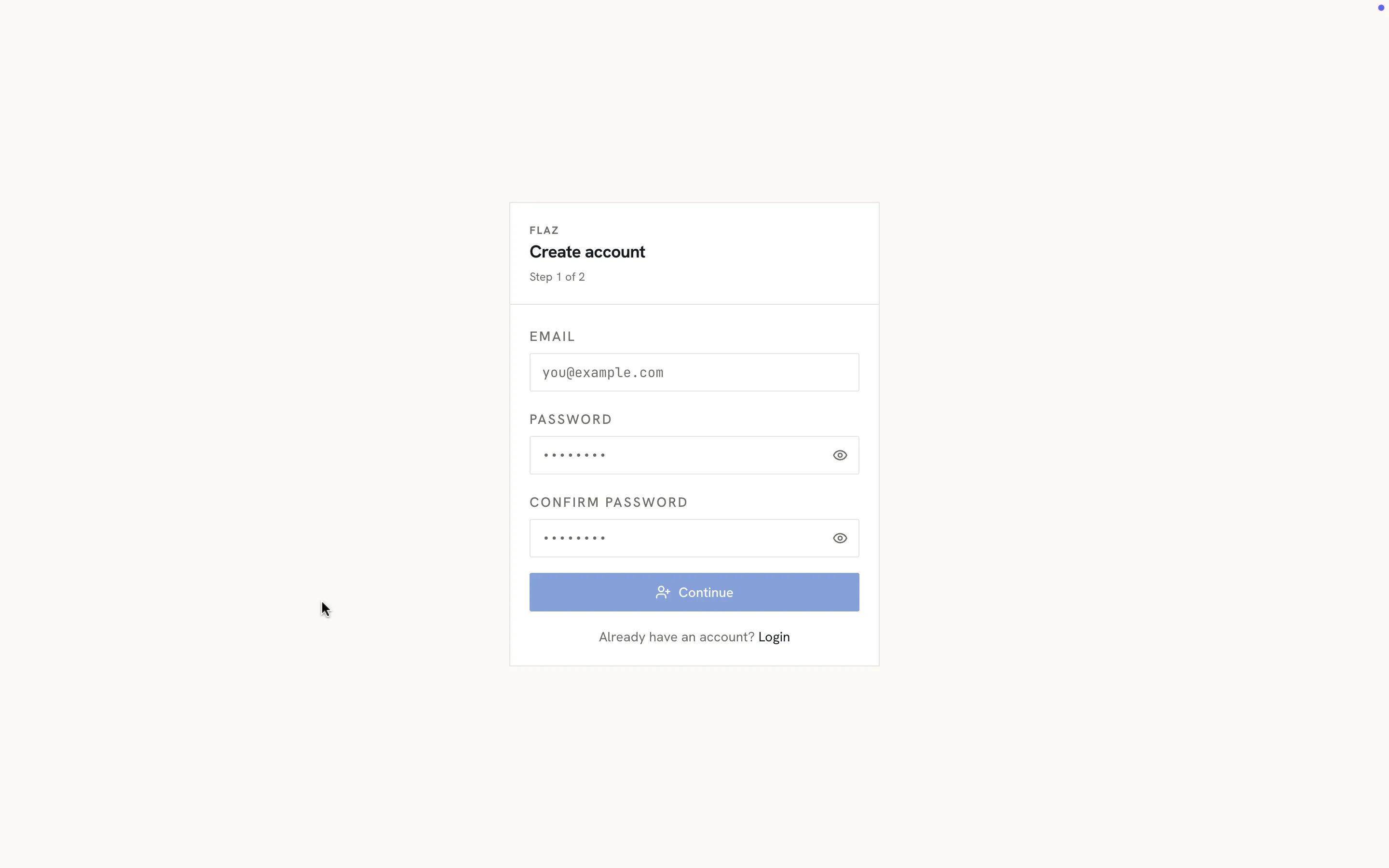 Create Account Screen