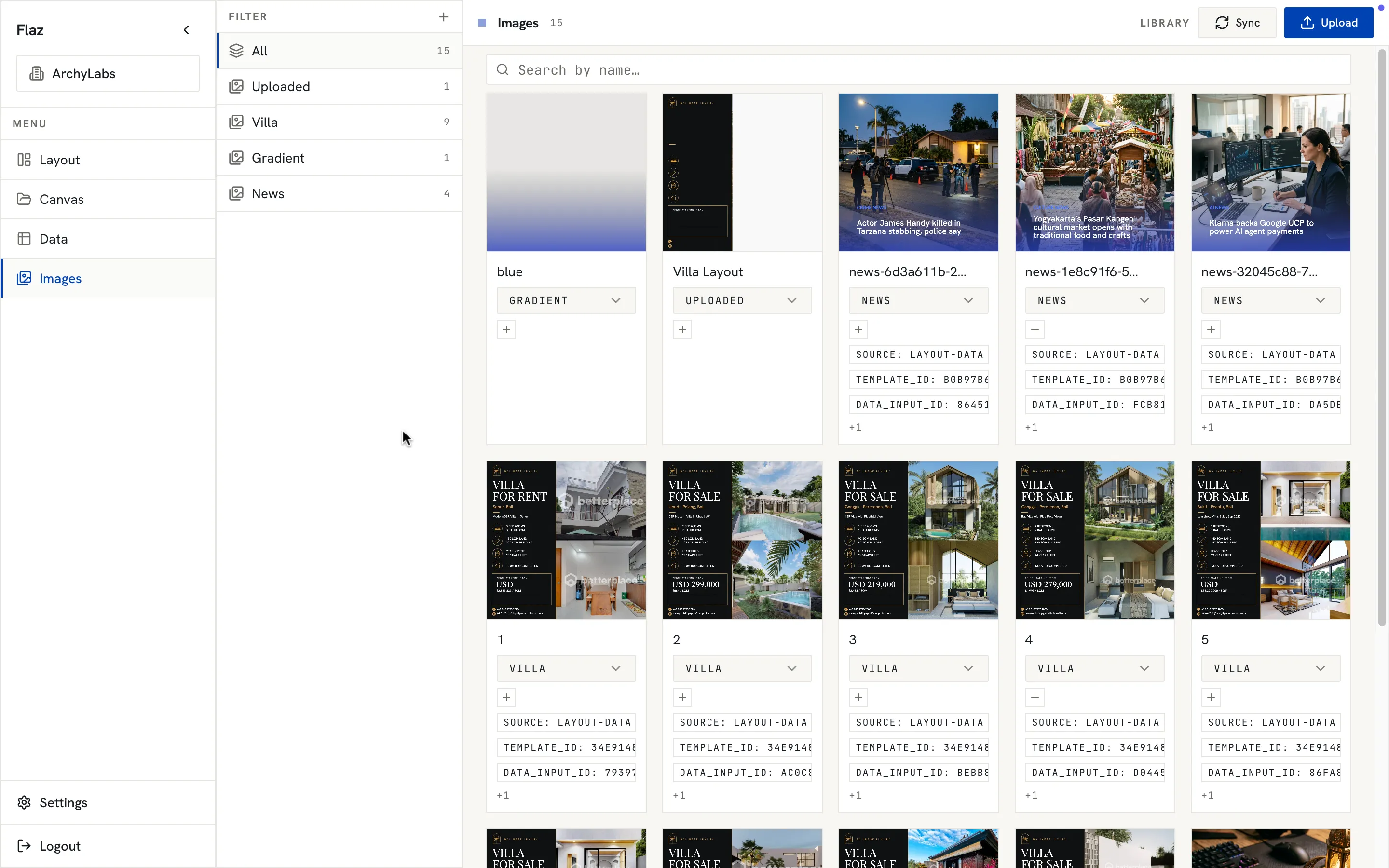 Images Screen