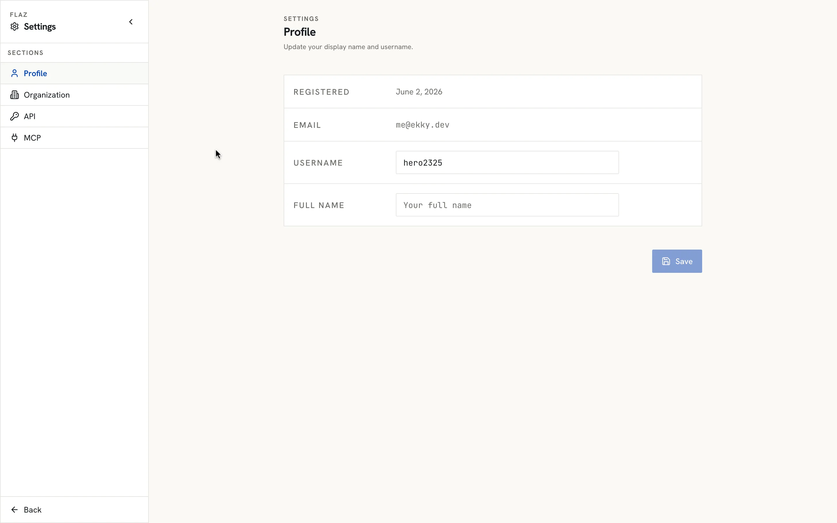 Profile Settings