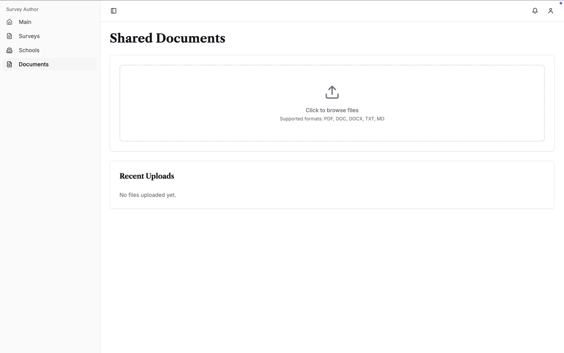 Document management for survey file uploads