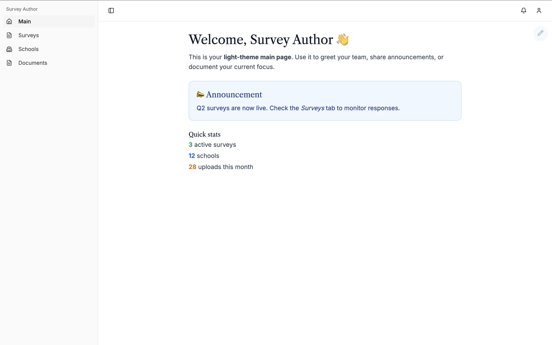 Survey author home page